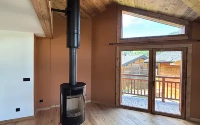 Installation d&rsquo;un poêle à bois aux Gets